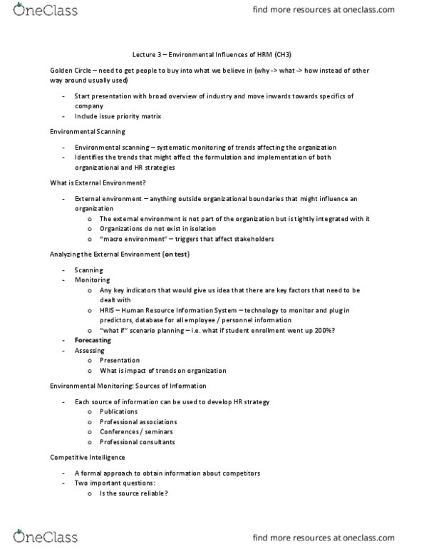 Management and Organizational Studies 3383A/B Lecture Notes - Lecture 3: Market Environment, Social Policy, Any Key thumbnail