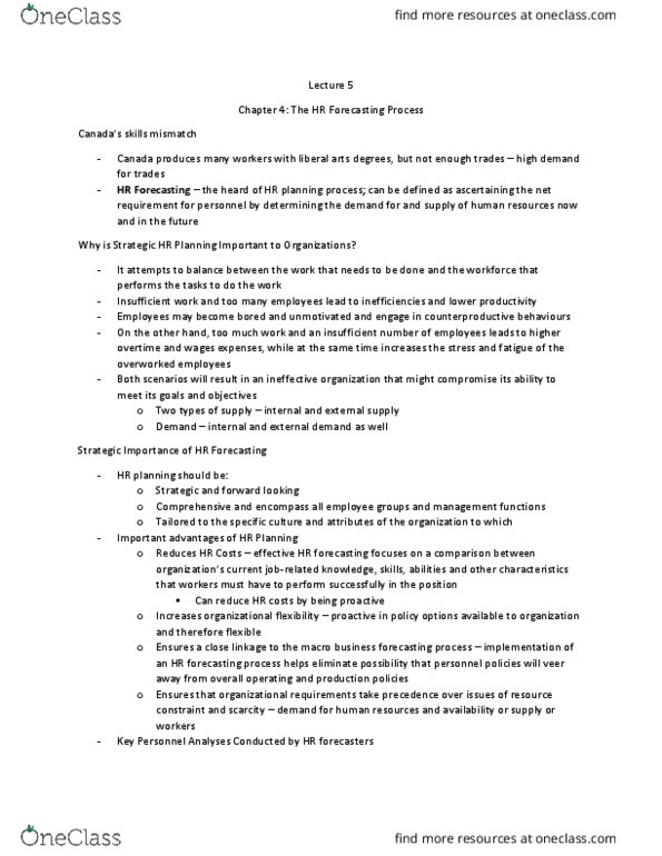 Management and Organizational Studies 3383A/B Lecture Notes - Lecture 5: Tradesman, Scenario Planning, Skechers thumbnail