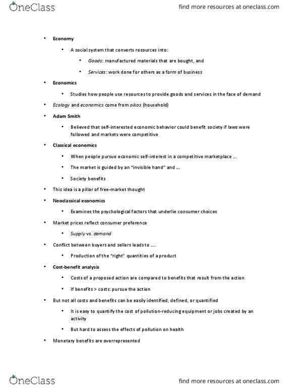 ENVR 101 Lecture Notes - Lecture 5: Resource Depletion thumbnail