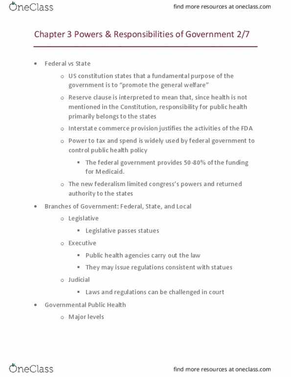PUBHLTH 290B Lecture Notes - Lecture 4: Indian Health Service, Commerce Clause, Reserve Clause thumbnail