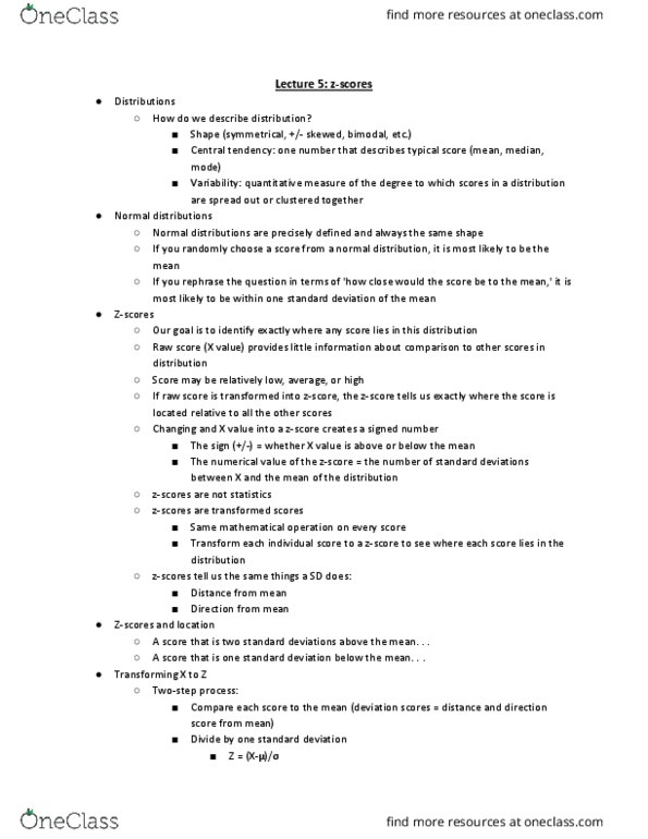 PSYC 241 Lecture 5: Lecture 5: Z-scores thumbnail