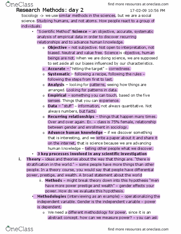 Sociology 2206A/B Lecture 1: Research Methods lecture #1 thumbnail