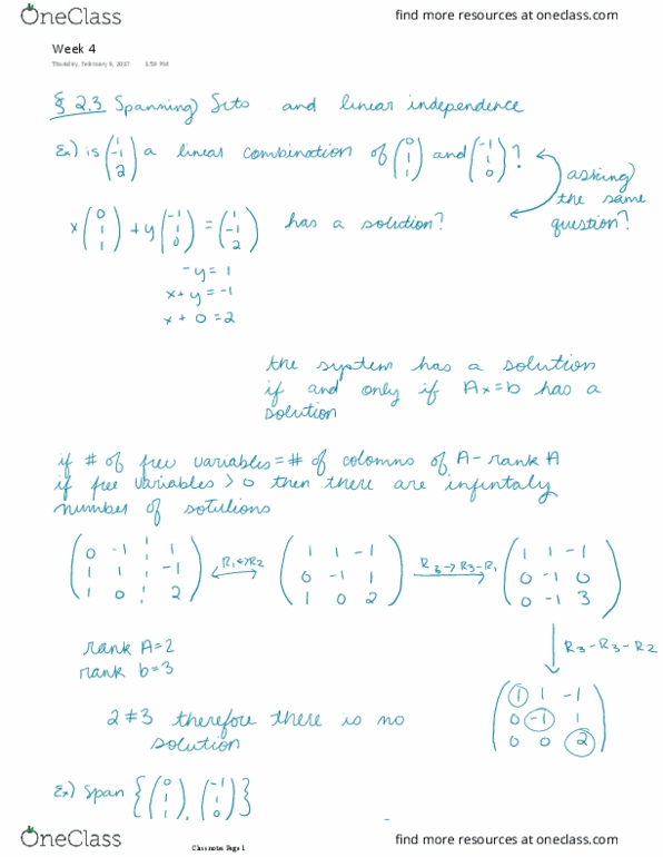 MATH 3013 Lecture 6: Linear Independent thumbnail