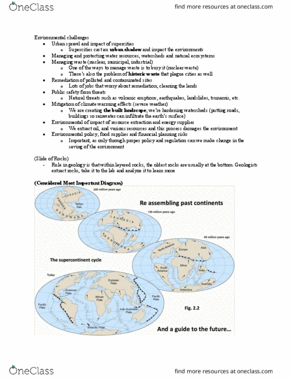 EESA06H3 Lecture Notes - Lecture 1: Urban Sprawl, Supercontinent, Laurasia thumbnail
