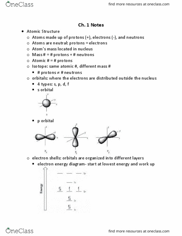 CH 231 Chapter Notes - Chapter 1: Sigma Bond, Ionic Bonding, Lone Pair thumbnail