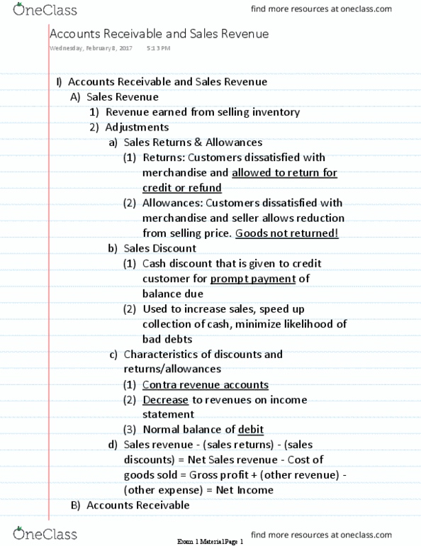 ACCTMIS 2200 Lecture 7: Accounts Receivable and Sales Revenue thumbnail