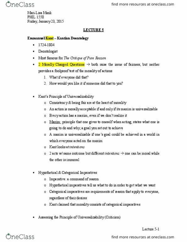 PHIL 1550 Lecture 6: Lecture 6 - metaethics; the status of morality thumbnail