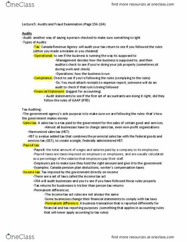 Computer Science 1032A/B Chapter 5: Lecture 5-Audits and Fraud Examination thumbnail