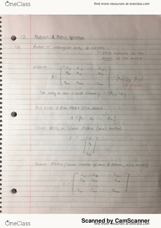 MATH 204 Lecture 3: 1.3 Matrices and Matric Operations thumbnail