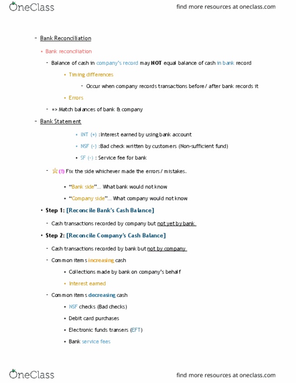 ACCT 2013 Lecture Notes - Lecture 9: Bank Reconciliation, Debit Card, Reconcile (Rapper) thumbnail