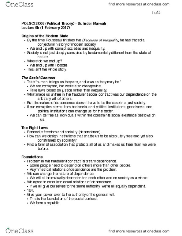 POLSCI 2O06 Lecture 9: POLSCI 2O06B Lecture 9 thumbnail