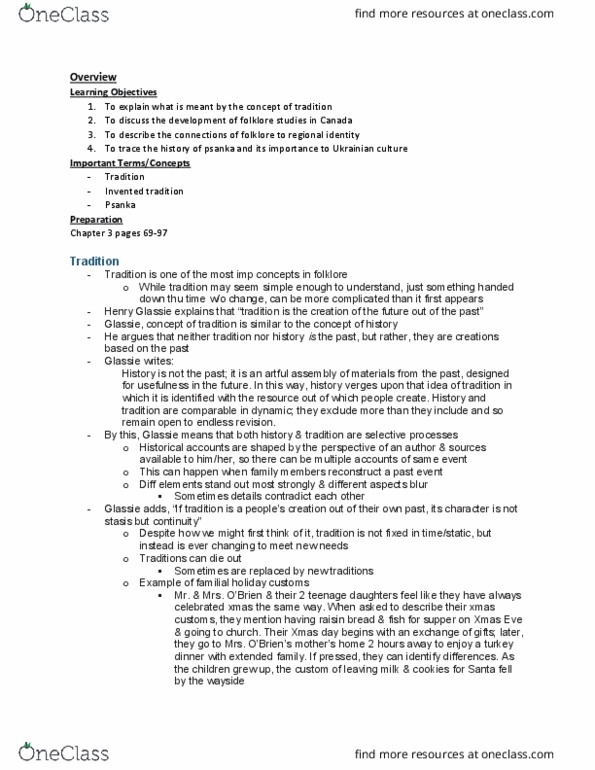 FOLK 1000 Lecture 14: Chapter 5 Overview and Tradition thumbnail
