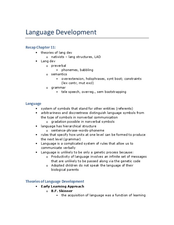 PSY 2105 Lecture Notes - Linguistic Relativity, Williams Syndrome, Dan Slobin thumbnail