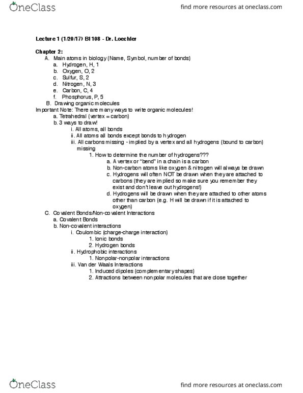 CAS BI 108 Lecture Notes - Lecture 1: Sulfur thumbnail