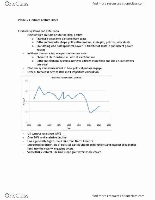 POLI 212 Lecture Notes - Lecture 2: Liberal Democracy, People'S Party For Freedom And Democracy, Party System thumbnail