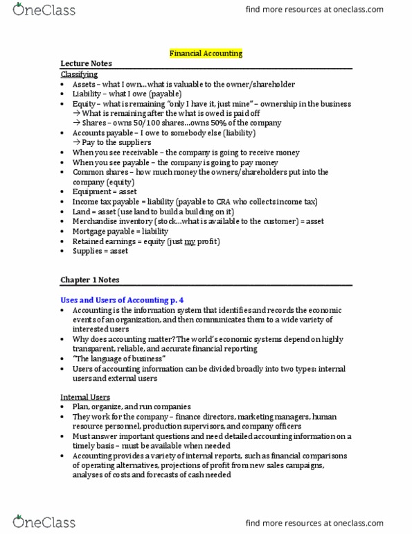 ACCT 1220 Lecture 3: Chapter 1 Notes - ACCT1220 thumbnail