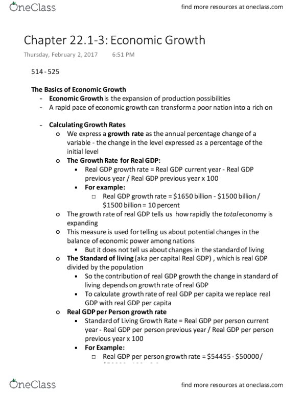 ECON 1010 Chapter 22.1-3: Chapter 22.1-3 Economic Growth thumbnail