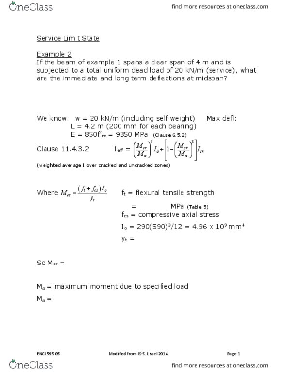 ENCI 595 Lecture Notes - Lecture 3: Cylinder Stress, Ultimate Tensile Strength, Structural Load thumbnail