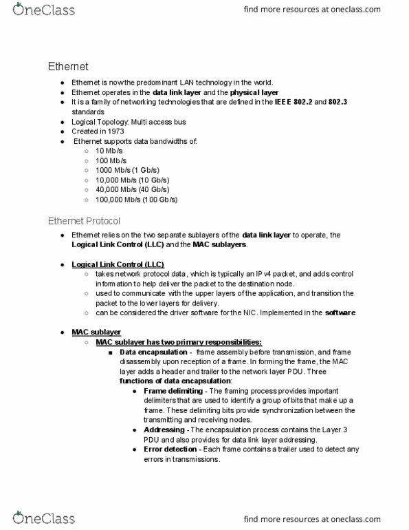 Computer Systems Technology CIS701 Chapter 5: Chapter 5 - Ethernet thumbnail