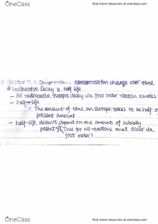 CHEM 112 Chapter 14.4: Half life and Integrated Rate Laws thumbnail