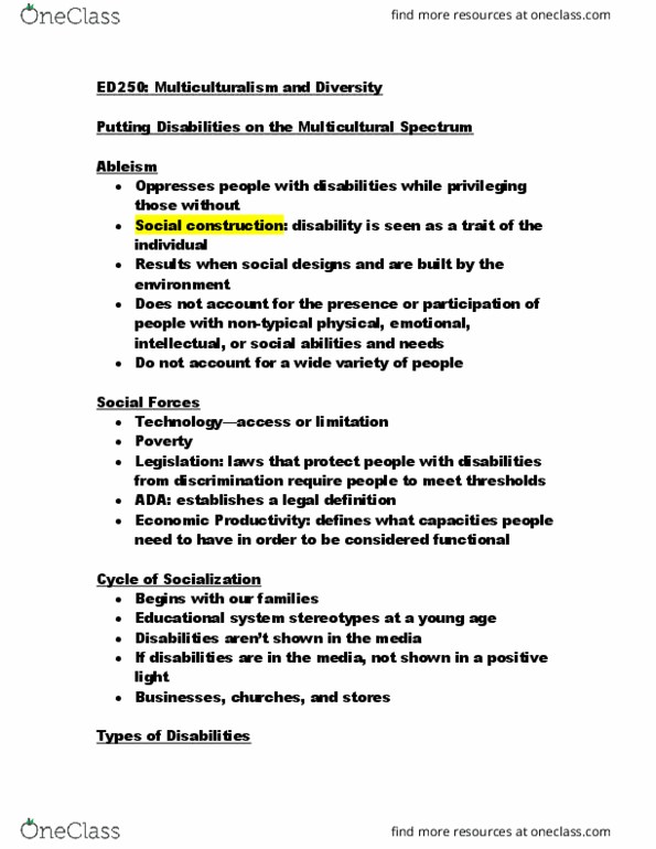 ED 250 Lecture Notes - Lecture 2: Eugenics, Cerebral Palsy, New Pendolino thumbnail