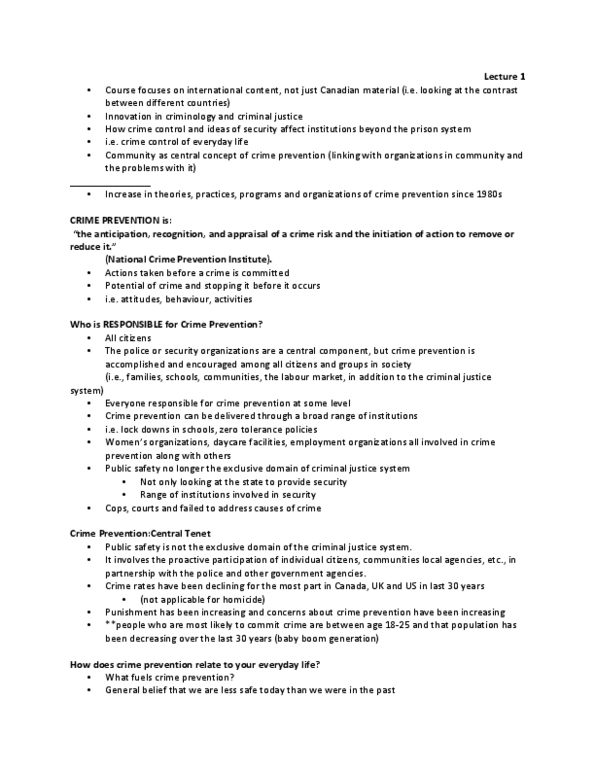 SOC316H5 Lecture Notes - Environmental Design, Social Change, Crime Prevention thumbnail