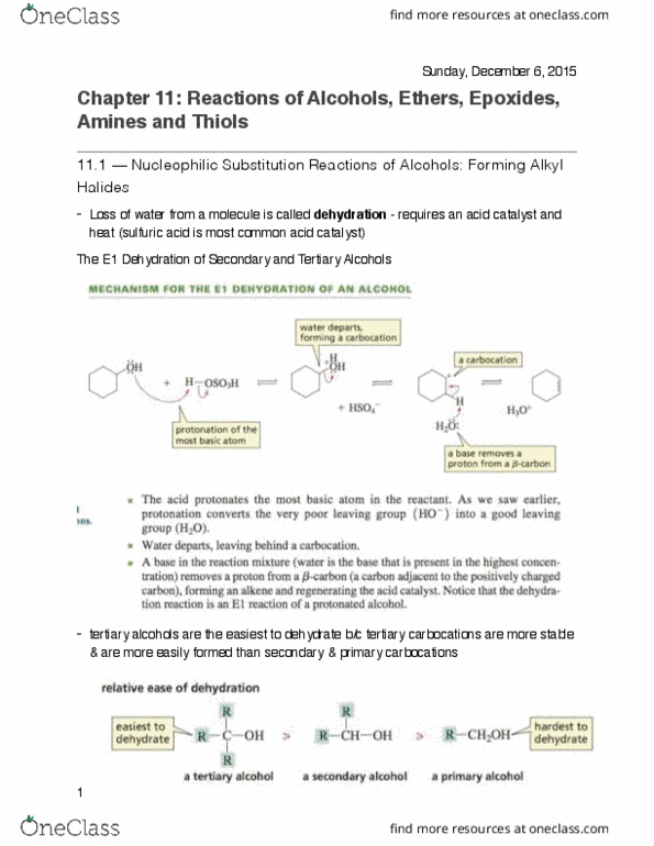 CHMB41H3 Lecture Notes - Lecture 11: Sn2 Reaction, Stereoisomerism, Elimination Reaction thumbnail