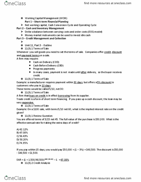 ADMS 3530 Lecture Notes - Lecture 14: Financial Statement, Credit Analysis, Effective Interest Rate thumbnail