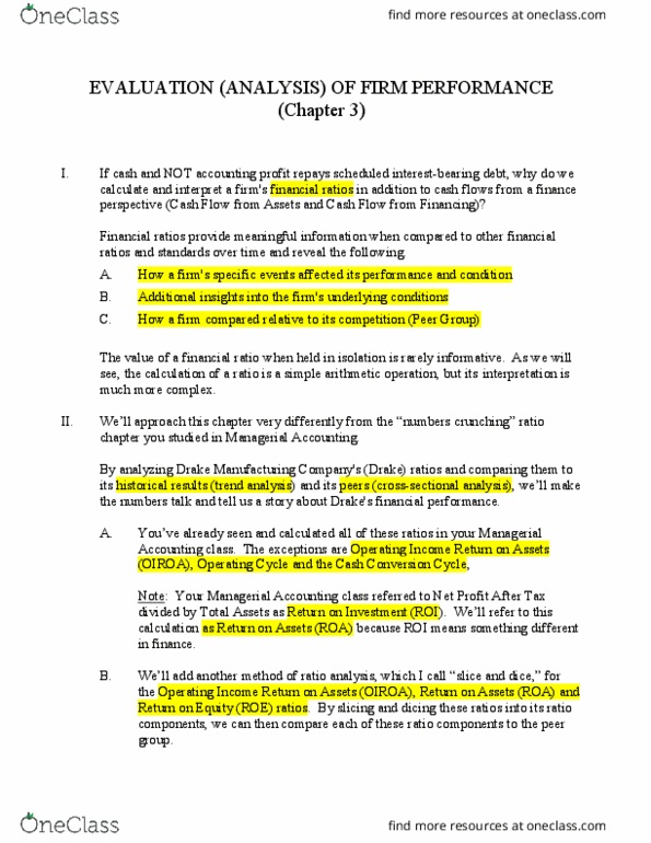 FIN 3310 Lecture Notes - Lecture 3: Financial Statement, Financial Ratio, Earnings Before Interest And Taxes thumbnail