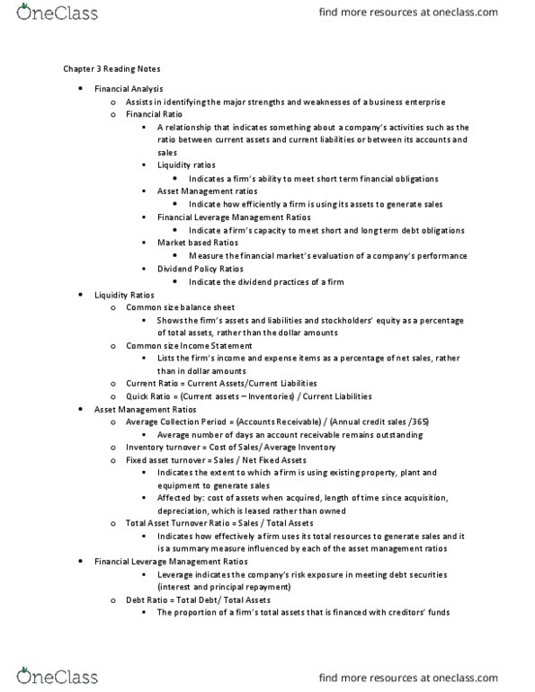 FIN 3310 Lecture Notes - Lecture 3: Cash Flow, Capital Structure, Sinking Fund thumbnail