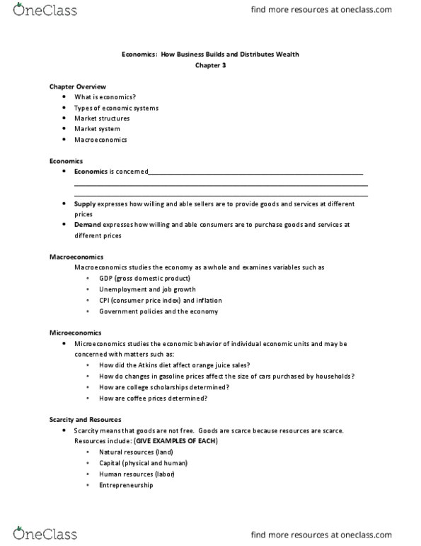 BUS 1201 Lecture Notes - Lecture 3: Oligopoly, Money Supply, Perfect Competition thumbnail