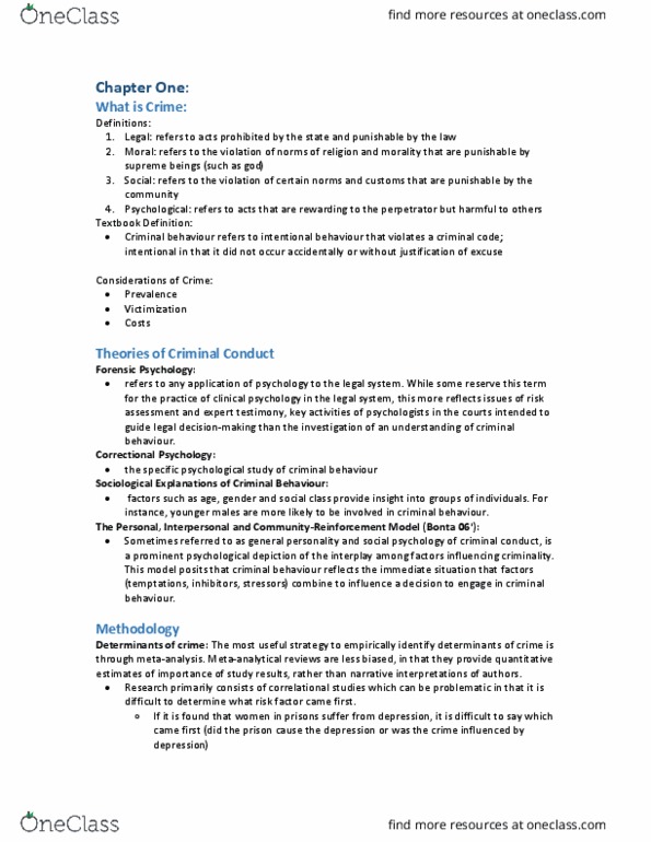 PSYC 3402 Chapter Notes - Chapter 1: Meta-Analysis, Coursework, Substance Abuse thumbnail