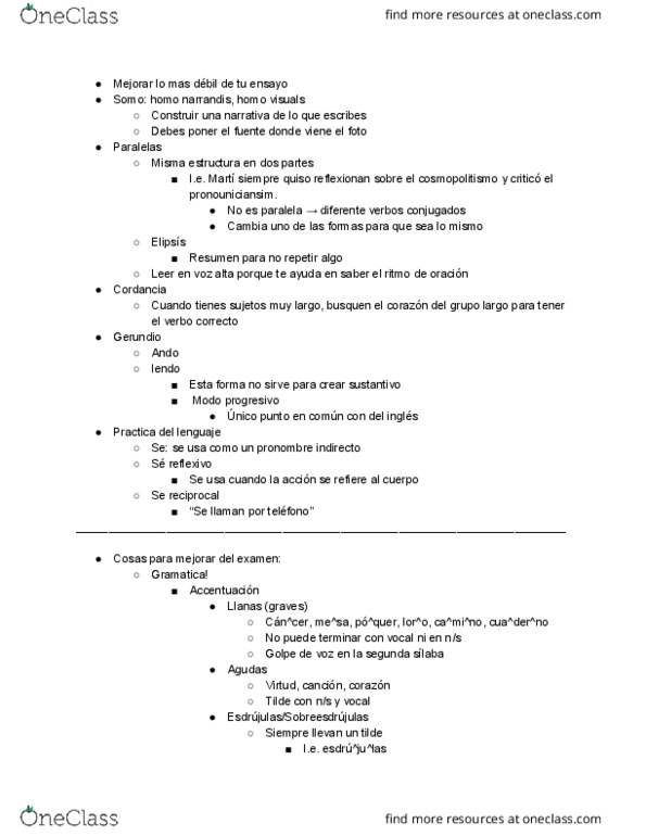 SPN 4314 Lecture Notes - Lecture 8: La Segunda, Tilde thumbnail