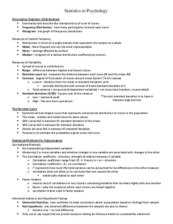 Psychology 1000 Chapter Notes -Factor Analysis, Statistical Inference, Null Hypothesis thumbnail