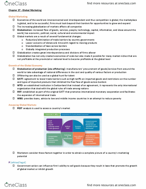 Management and Organizational Studies 2320A/B Chapter 17: Global Marketing thumbnail