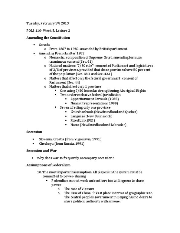 POLS 110 Lecture Notes - Unanimous Consent thumbnail