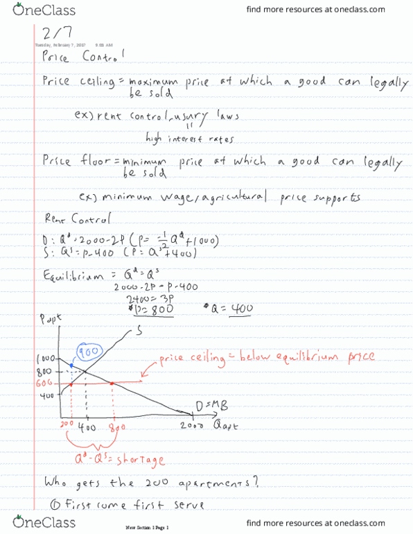 ECON 25100 Lecture 9: Price Control thumbnail