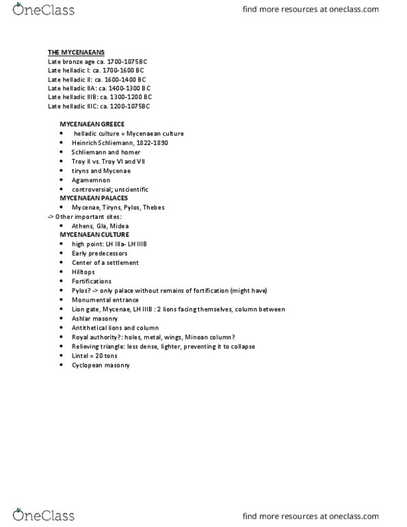 CLAS 260 Lecture 4: FEB 1 - The Mycenaeans / Dark Ages thumbnail