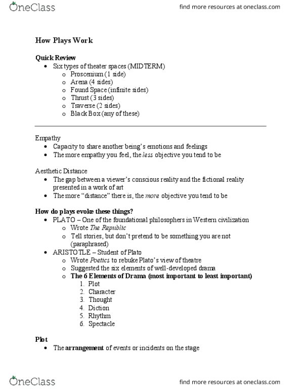 THEA 1206 Lecture Notes - Lecture 3: Proscenium thumbnail