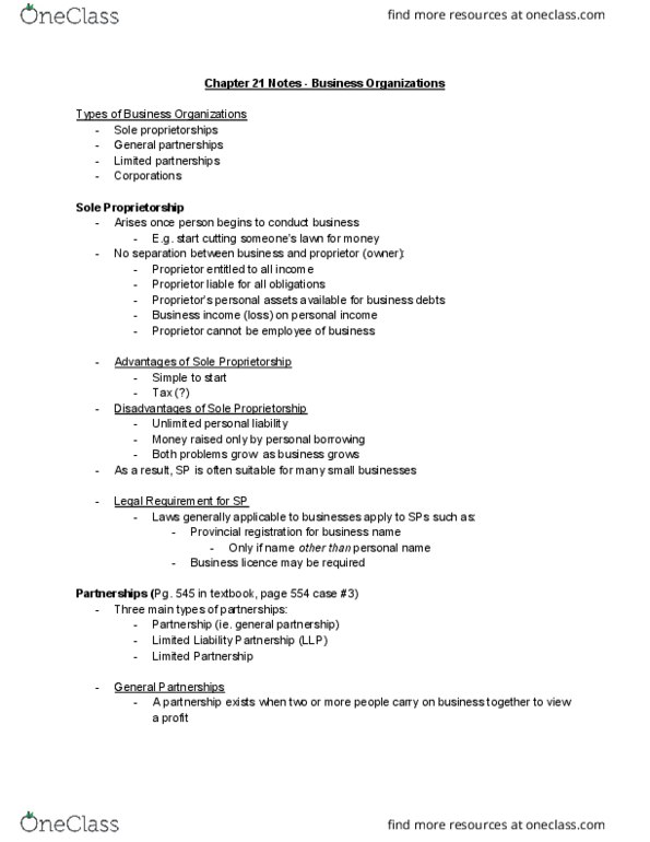 LAW 122 Chapter Notes - Chapter 21: Numbered Company, Canada Business Corporations Act, Search Report thumbnail