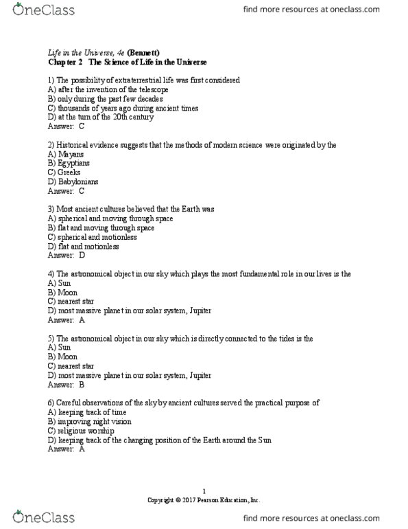 Astronomy 2021ab Study Guide Spring 2017 Midterm