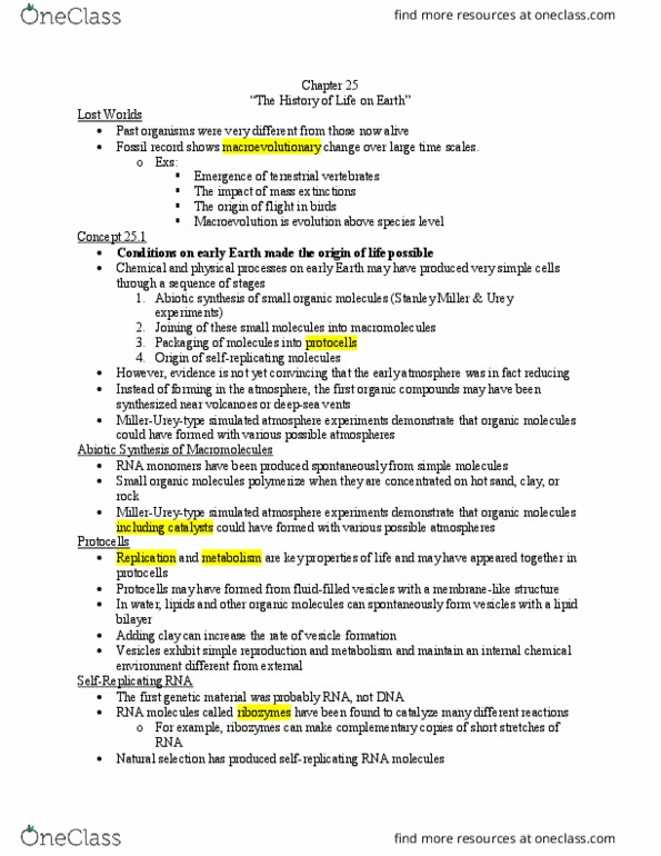 BIOL 102 Lecture Notes - Lecture 9: Endoplasmic Reticulum, Stromatolite, Cellular Respiration thumbnail