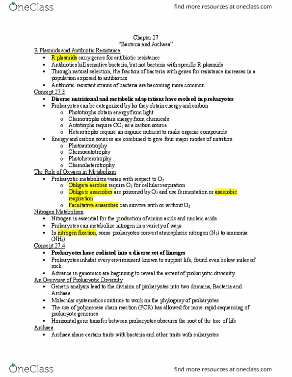 BIOL 102 Lecture Notes - Lecture 13: Lipopolysaccharide, Lyme Disease, Cyanobacteria thumbnail