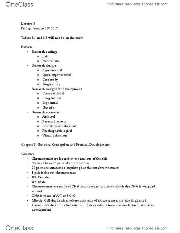 PSYC 3520 Lecture Notes - Lecture 3: Toxoplasmosis, Cervical Cancer, Sexual Differentiation thumbnail