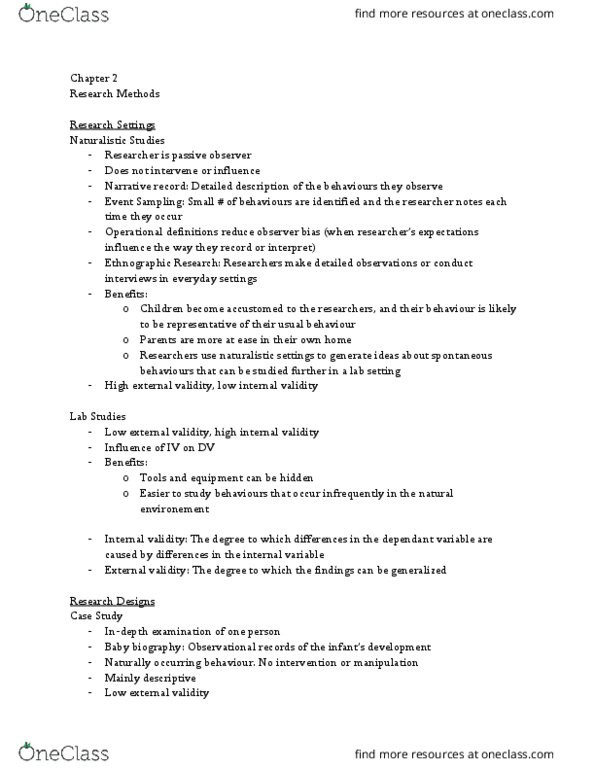 PSYC 3520 Chapter Notes - Chapter 2: Birth Weight, Random Assignment, Advanced Maternal Age thumbnail