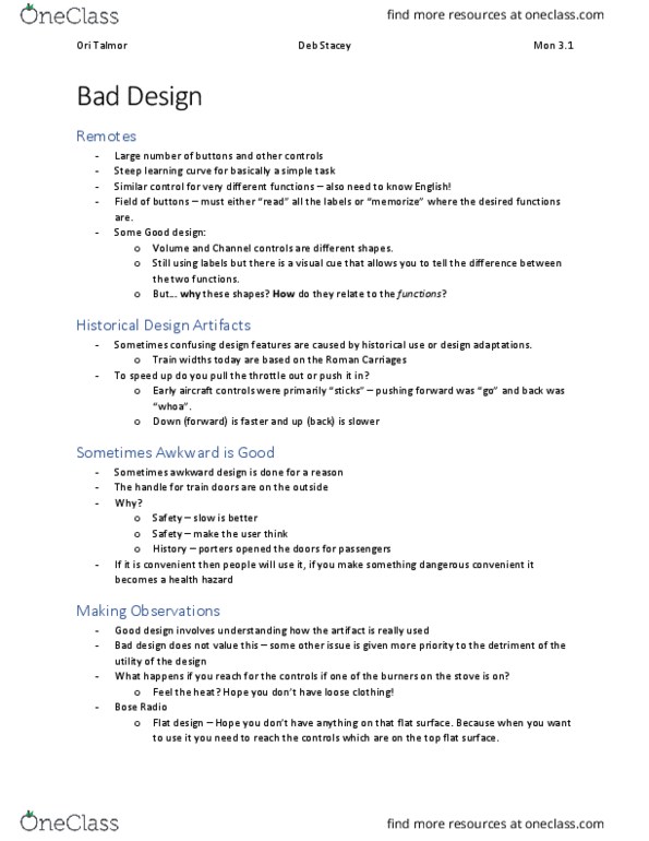 CIS 2250 Lecture Notes - Lecture 6: Light Switch, Sith, Rieti thumbnail