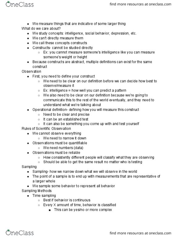 PSYCX1015 Lecture Notes - Lecture 2: Standard Deviation, Participant Observation, Subset thumbnail