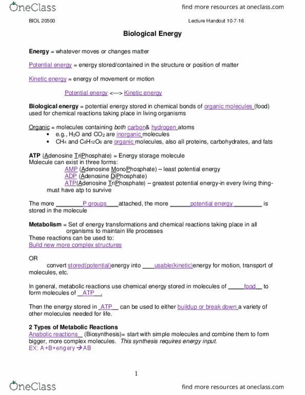 BIOL 20500 Lecture Notes - Lecture 4: Biodegradation, Radiant Energy, Socalled thumbnail