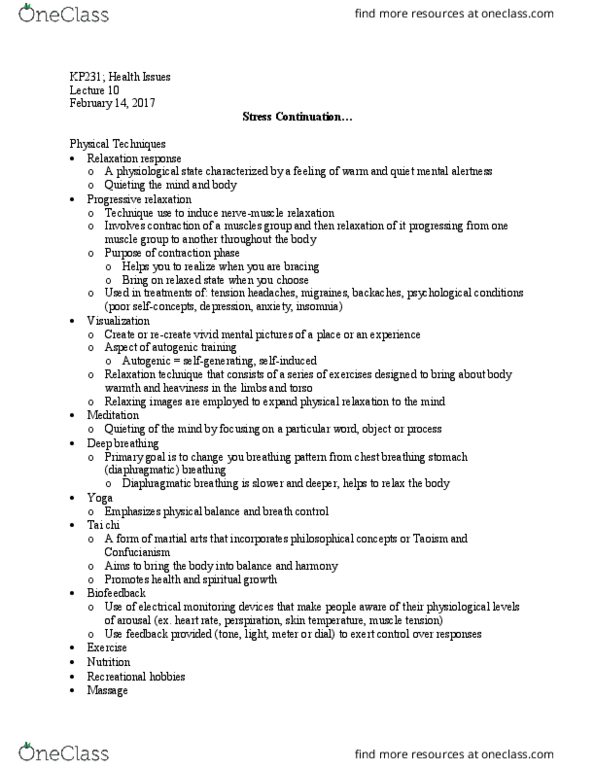 KP231 Lecture Notes - Lecture 10: Sleep Disorder, Somnolence, Sleep Deprivation thumbnail