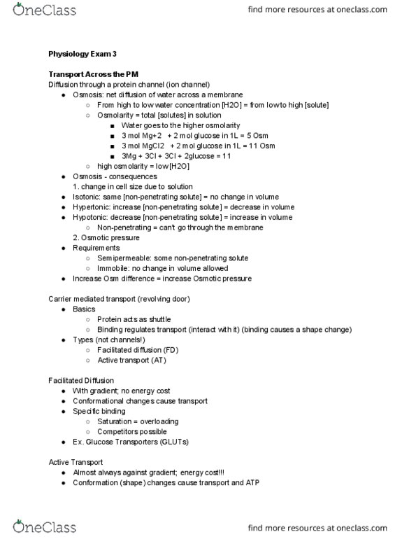 EEOB 2520 Lecture Notes - Lecture 3: Agonist, Cytosol, Integral Membrane Protein thumbnail